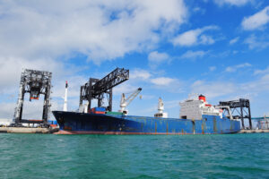 Cargo ship at Miami harbor
